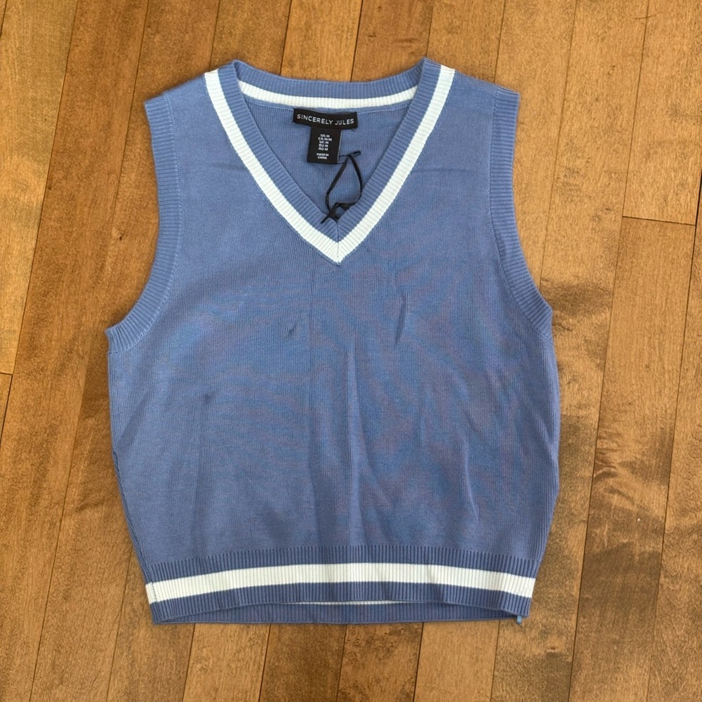 Sincerely Jules Blue V-Neck Tank Top
